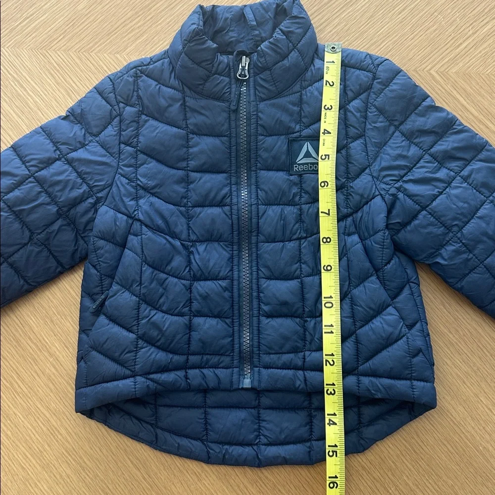 Reebok Kids Puffer Jacket Navy Blue Full Zip Quilted Lightweight Coat